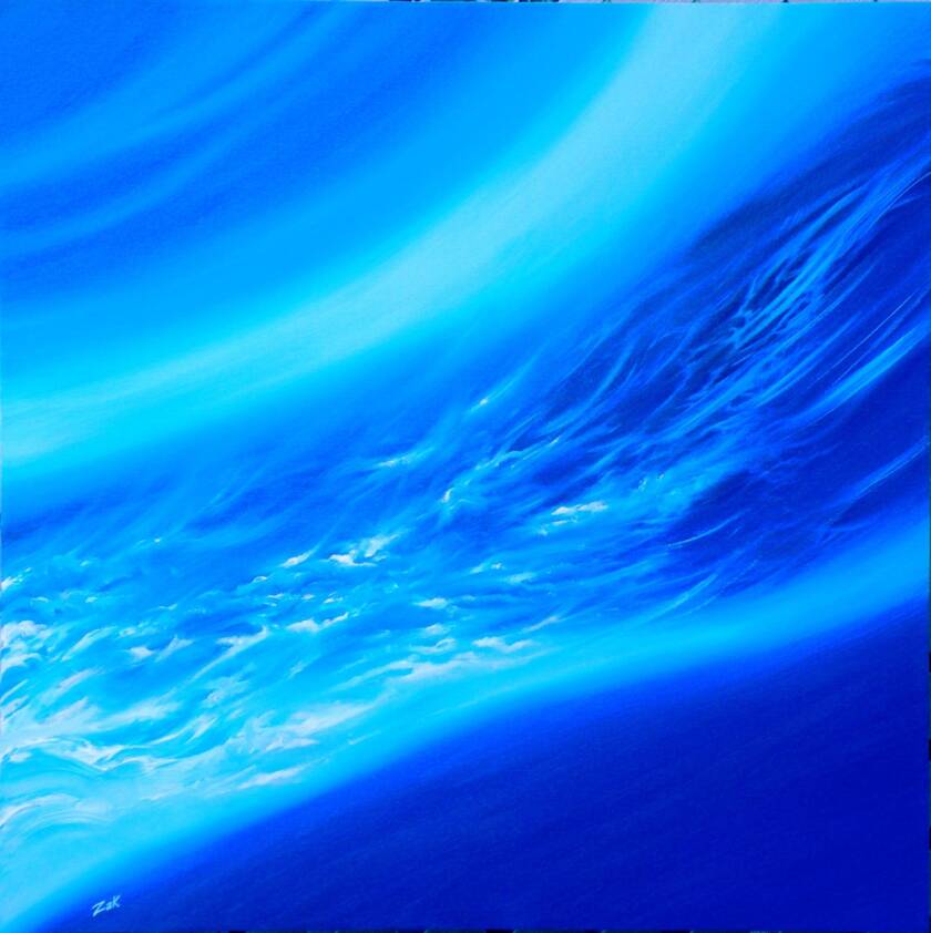 Au ciel - acrylique et huile 30''x 30'' Collection privée