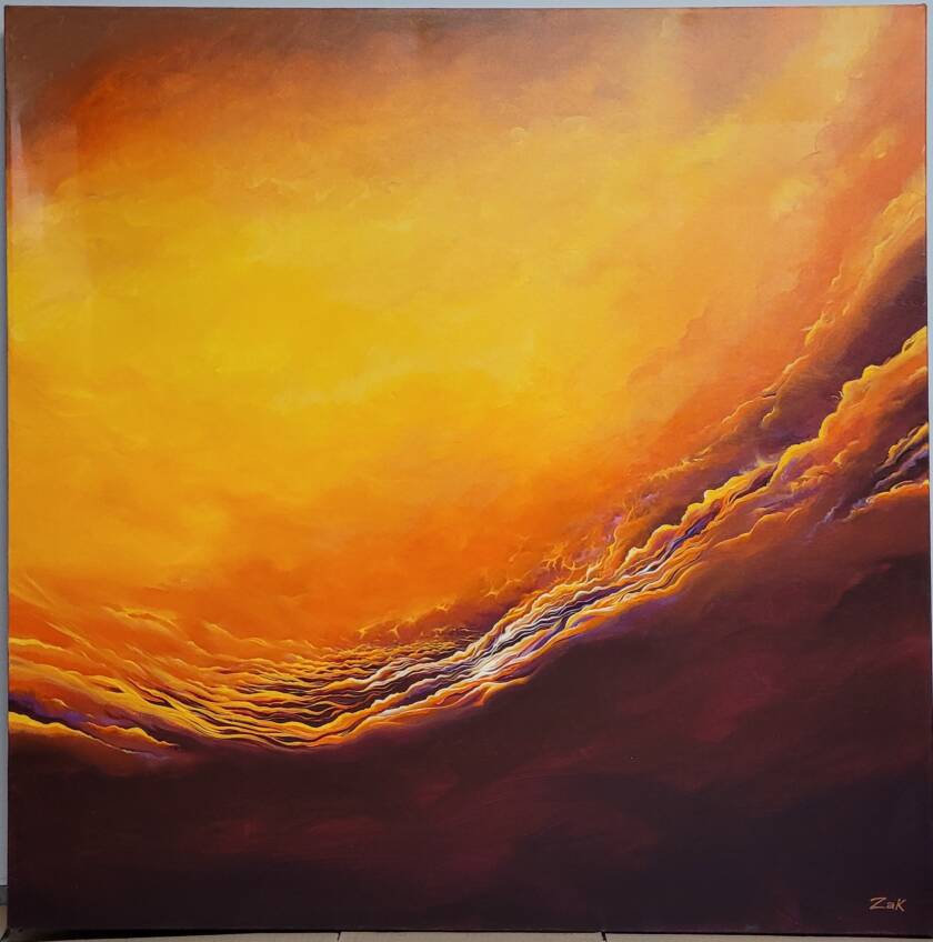 Gone with the wind, acrylique sur toile galerie, 36x36 pouces, 2015